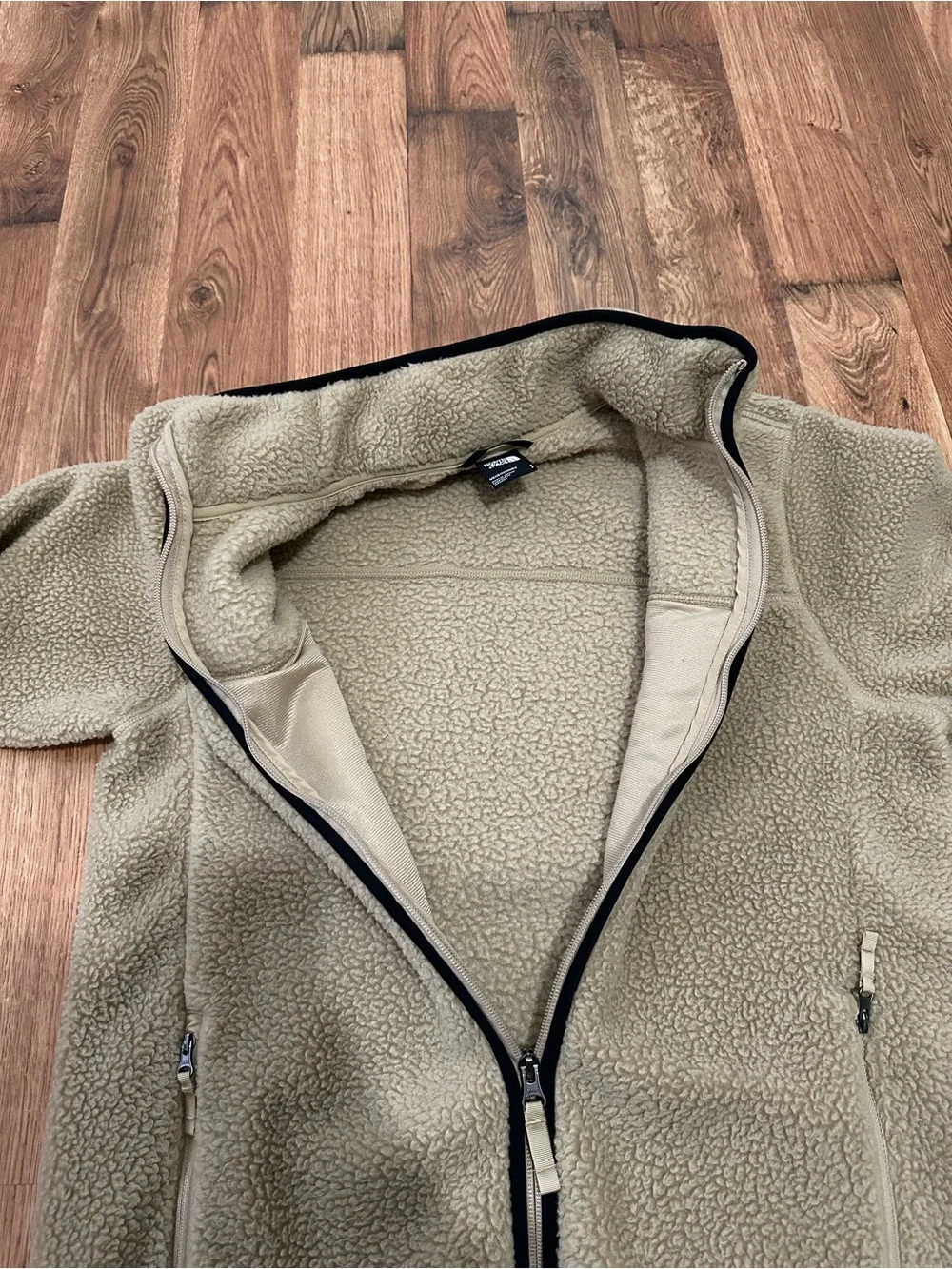 The North Face Sherpa Fleece Full Zip Jacket Beige Peak High Pile Mens Large
